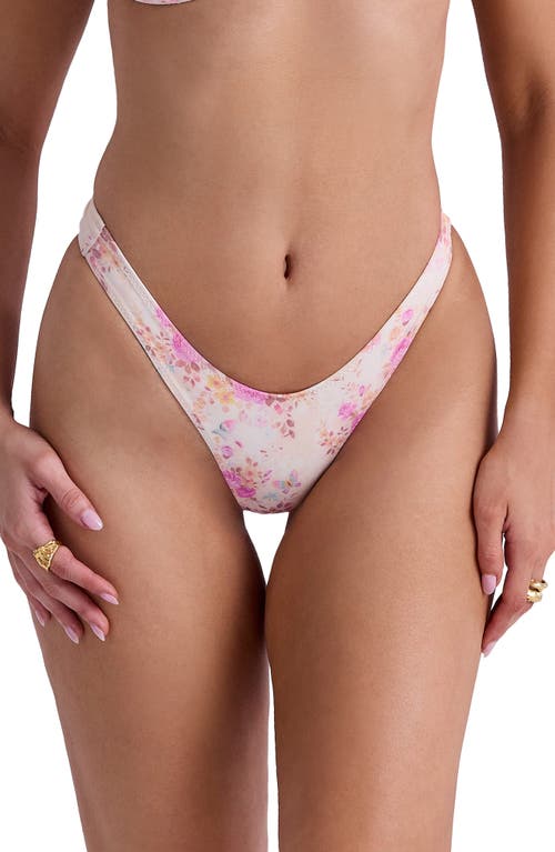 HOUSE OF CB Capri Floral High Leg Bikini Bottoms Print at Nordstrom,