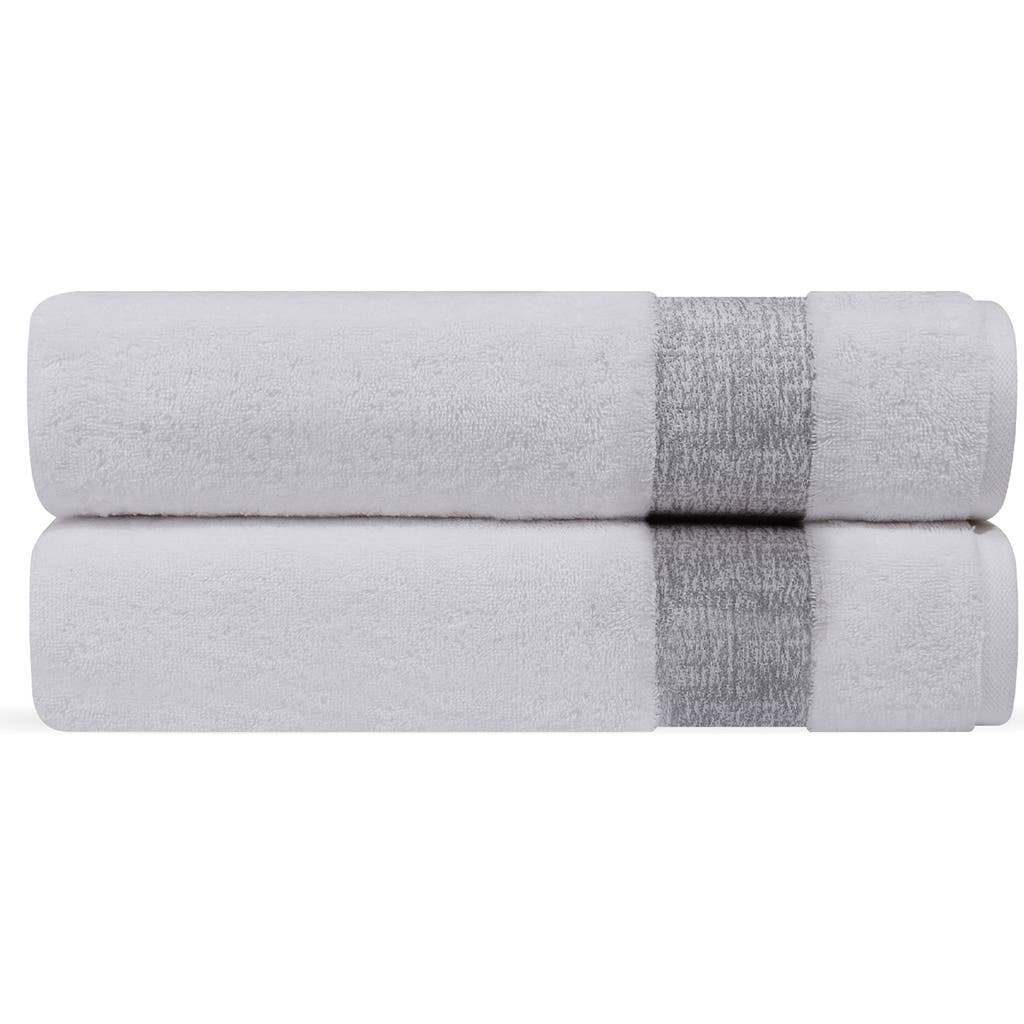 Brooks Brothers Pera 2-piece Turkish Cotton Bath Towel Set In Silver