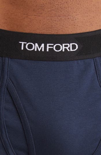 Tom Ford Logo mesh and velvet briefs