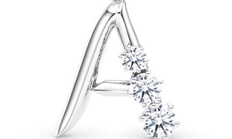 Hautecarat Graduated Lab-created Diamond Initial Letter Pendant Necklace In A - 18k White Gold