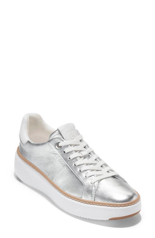 Shop Cole Haan Grandpro Topspin Sneaker In Silver Tal