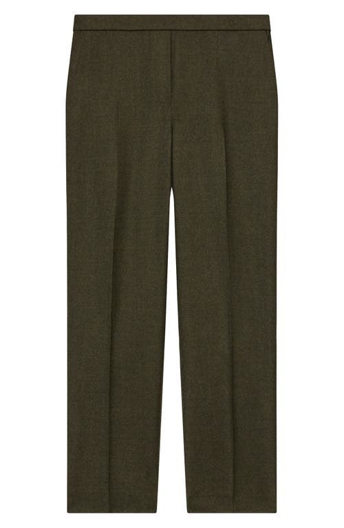 Shop Theory Trecca Virgin Wool Pull-on Pants In Hunter Green Melange