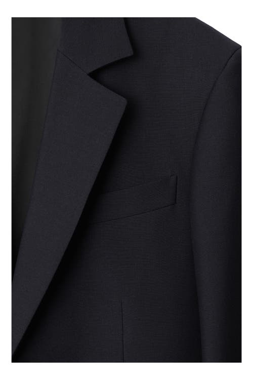 Burberry Tailored Jacket Crafted With Dark Navy Wool Twill In Navy