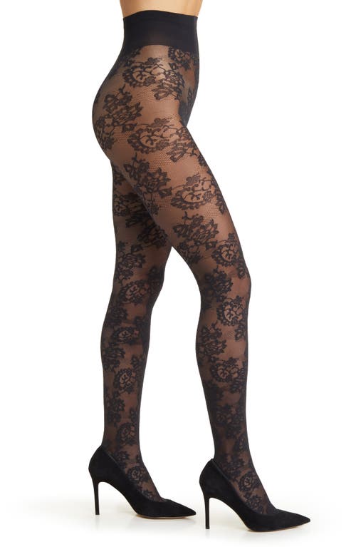 Oroblu Fine Sheer Lace Tights Black at Nordstrom,