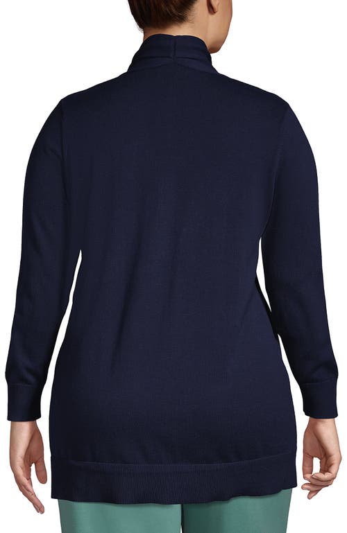 Lands' End Long Sleeve Open Long Cardigan Sweater In Radiant Navy