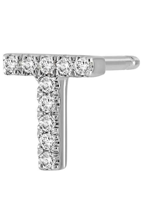 Shop Bony Levy Single Initial Earring In White Gold/t