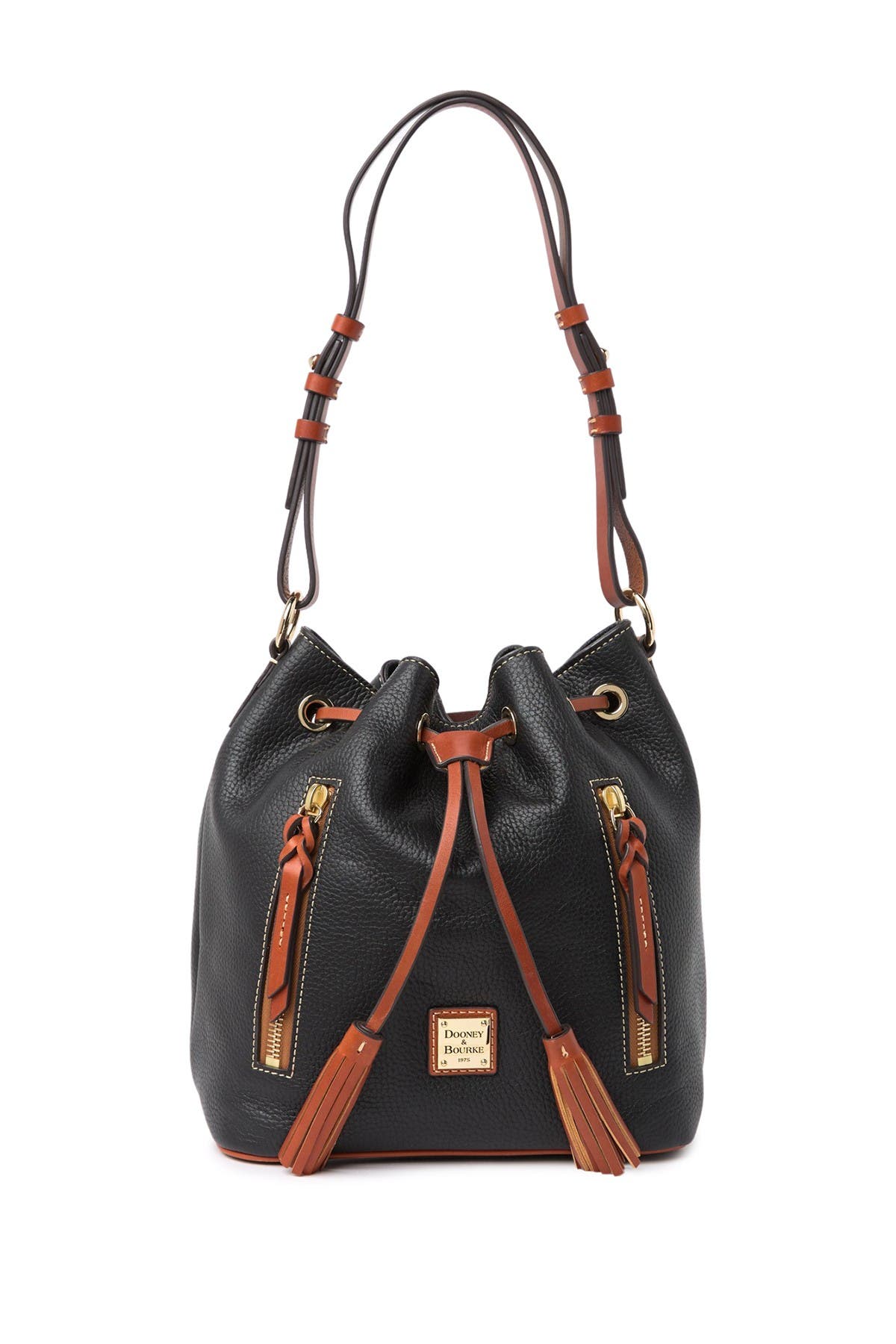 dooney bourke drawstring leather shoulder bag