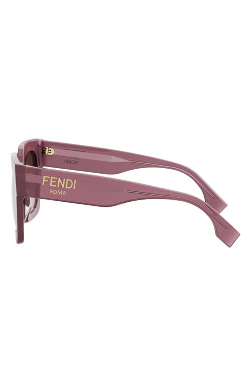 Shop Fendi ' Roma 50mm Square Sunglasses In Shiny Violet/gradient Brown