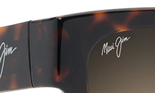 Maui Jim Men's Kenui Nylon Rectangle Sunglasses In Shiny Dark Havana/yellow