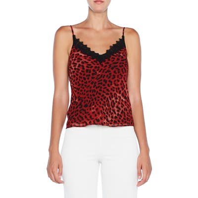 Bardot Lace Trim Camisole, Red