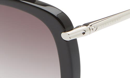 Longchamp 56mm Gradient Lens Butterfly Sunglasses In Ebony/black