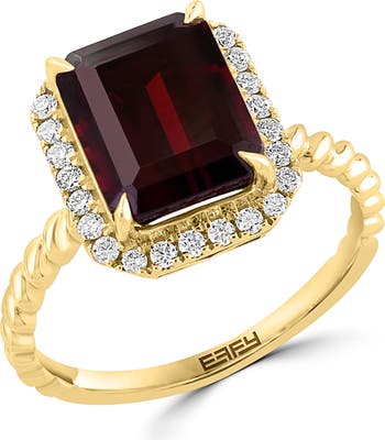 EFFY 14K Yellow Gold, Diamond & Garnet Ring | Nordstromrack