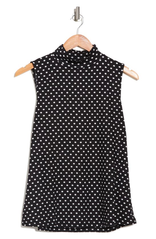 By Design Mock-neck Sleeveless Blouse In Dot