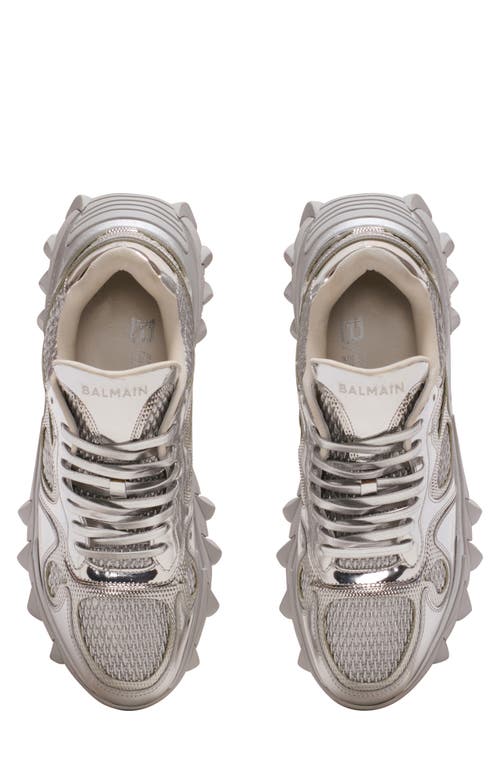 Shop Balmain B-east Sneaker In Silver