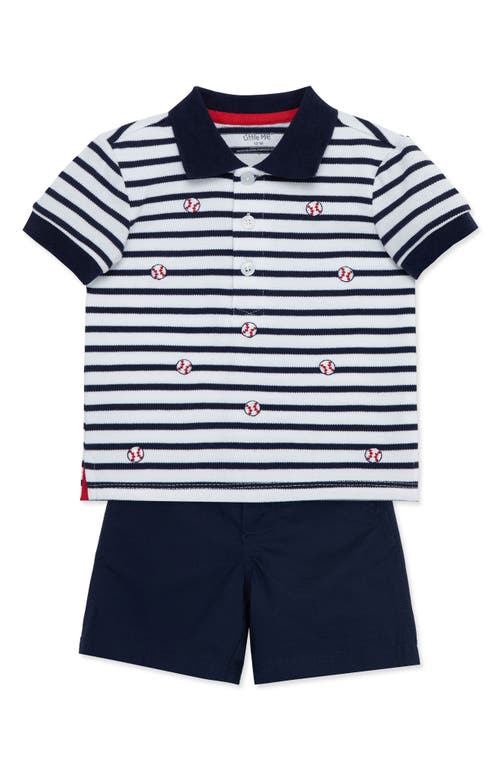 LITTLE ME LITTLE ME BASEBALL POLO & SHORTS SET 