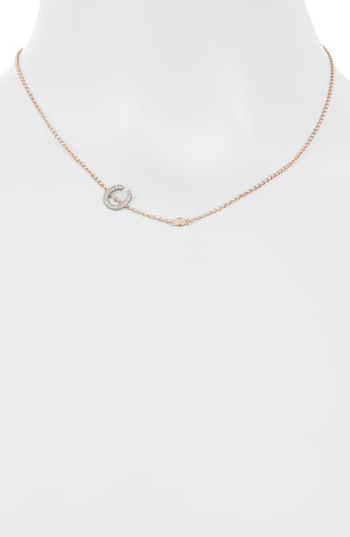 Meshmerise Bezel Diamond Initial Chain Necklace In Rose-c