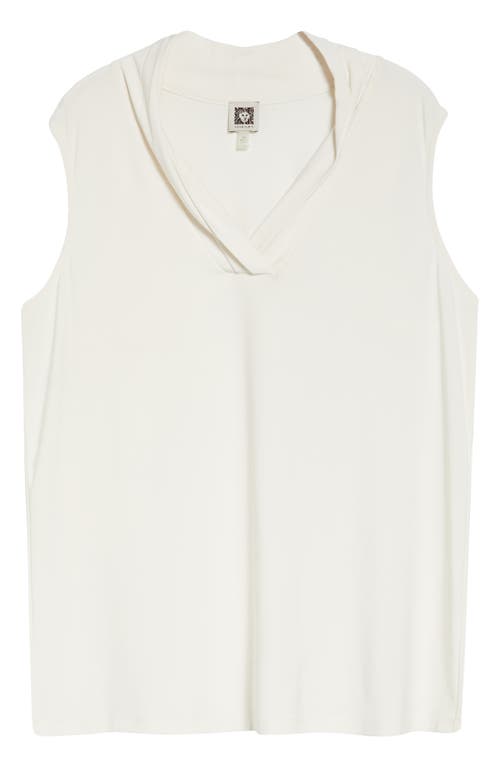 Anne Klein Triple Pleat Sleeveless Top In Anne White