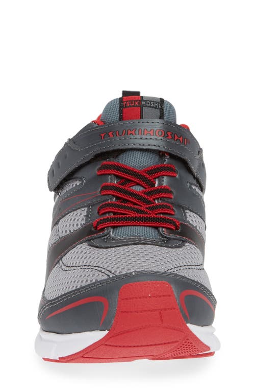 Tsukihoshi Velocity Washable Sneaker In Graphite/red