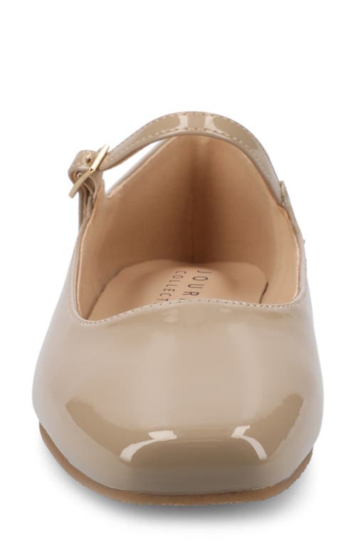Journee Collection Carrie Mary Jane Flat In Patent/taupe