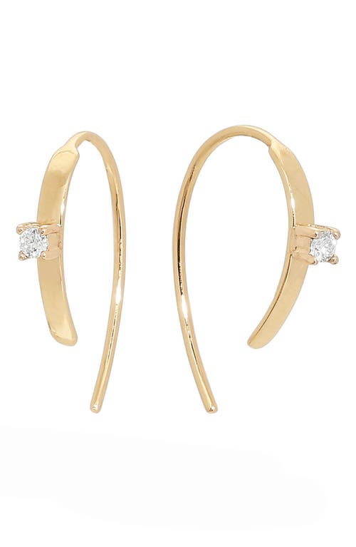 Lana Mini Flat Diamond Hoop Earrings in Yellow Gold