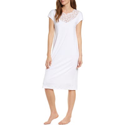 Hanro Najuma Cap Sleeve Nightgown, White