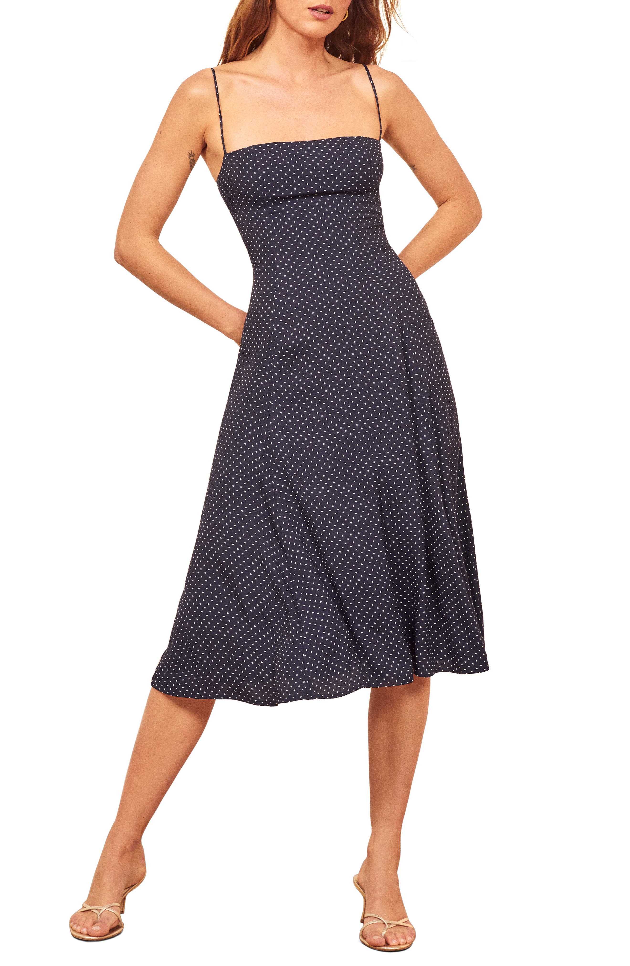 Reformation Vollare Print Sundress, Blue