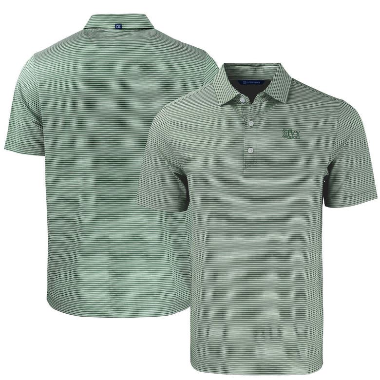 Shop Cutter & Buck Green/white Ivy League Tri-blend Forge Eco Double Stripe Stretch Recycled Polo