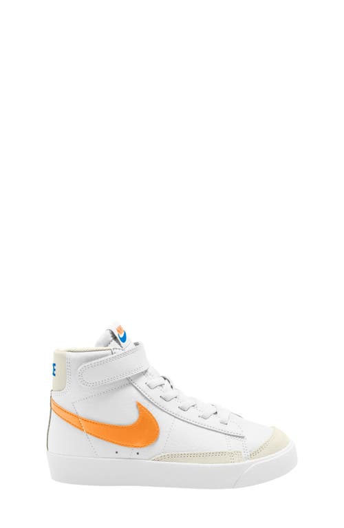 Shop Nike Kids' Blazer Mid '77 High Top Sneaker In White/orange/blue