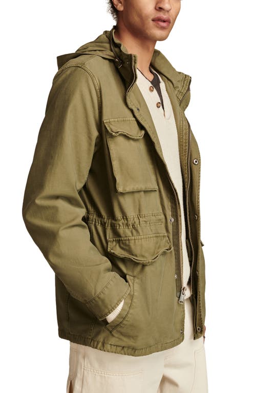 Lucky Brand M-65 Hooded Field Jacket In Four Leaf Clover