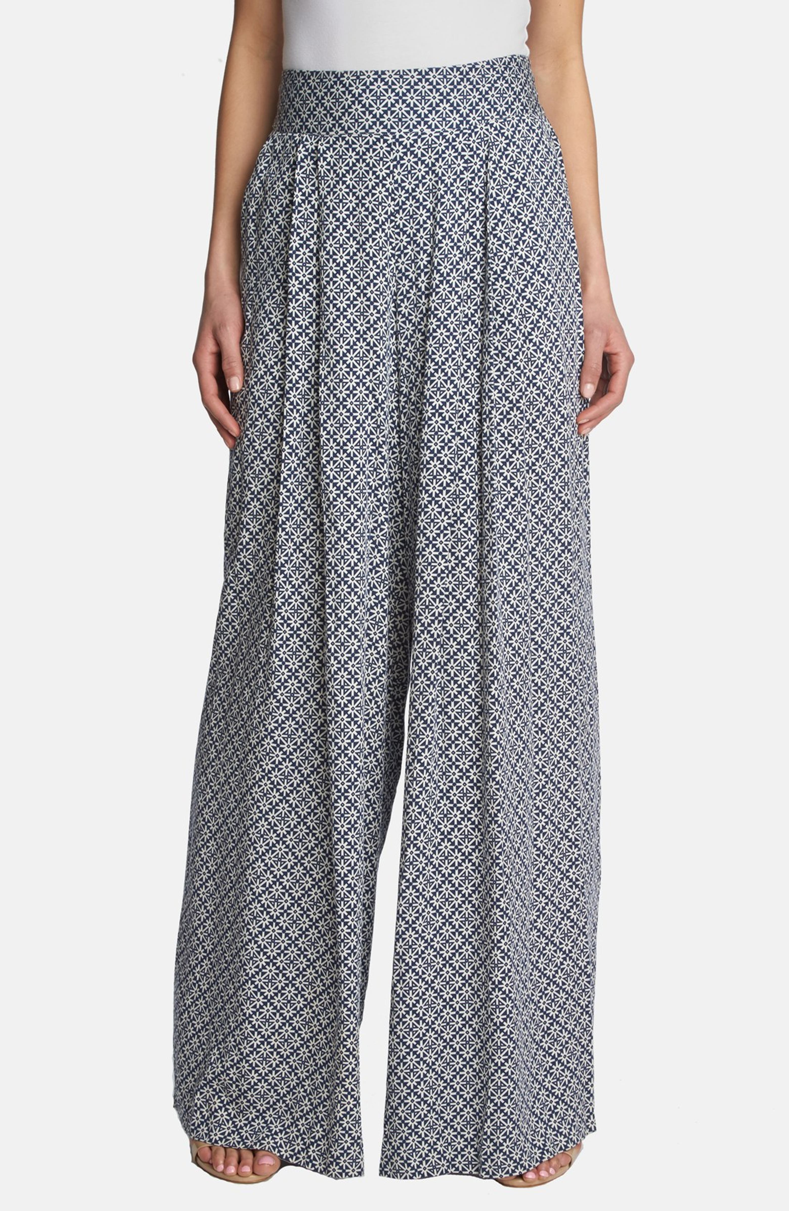 1.STATE High Rise Wide Leg Print Trousers | Nordstrom