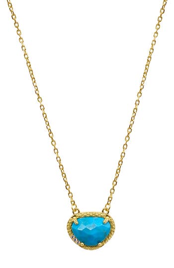 Adornia Fine Jewelry 14k Over Silver 2.00 Ct. Tw. Turquoise December Birthstone Necklace In Gold - Turquoise - December
