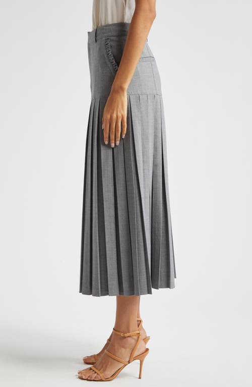 Shop Cinq À Sept Bane Pleated Skirt In Steel Grey