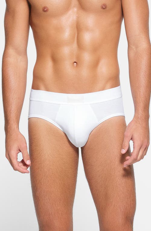 Skims Cotton & Modal Blend Briefs In Chalk