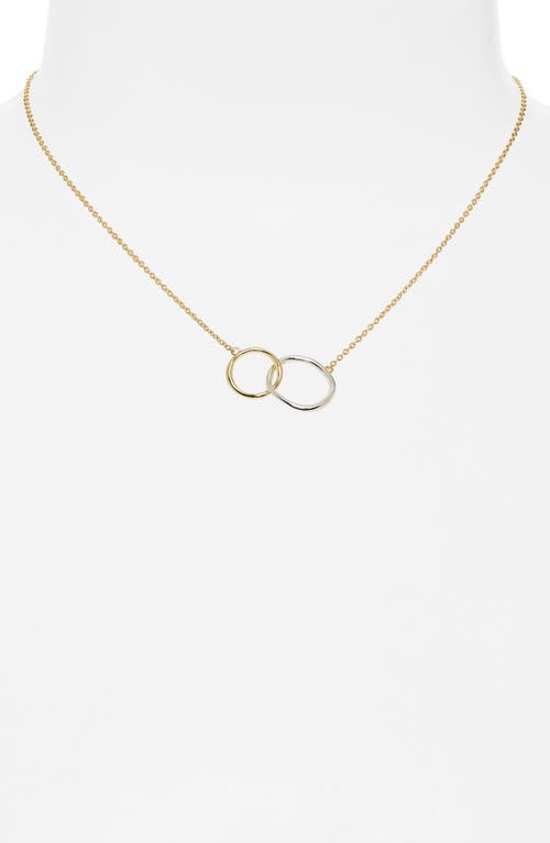 Shop Argento Vivo Sterling Silver Circle Link Necklace In Gold/sil