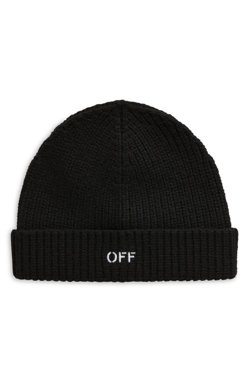Off-White Classic Wool Beanie in Black White at Nordstrom