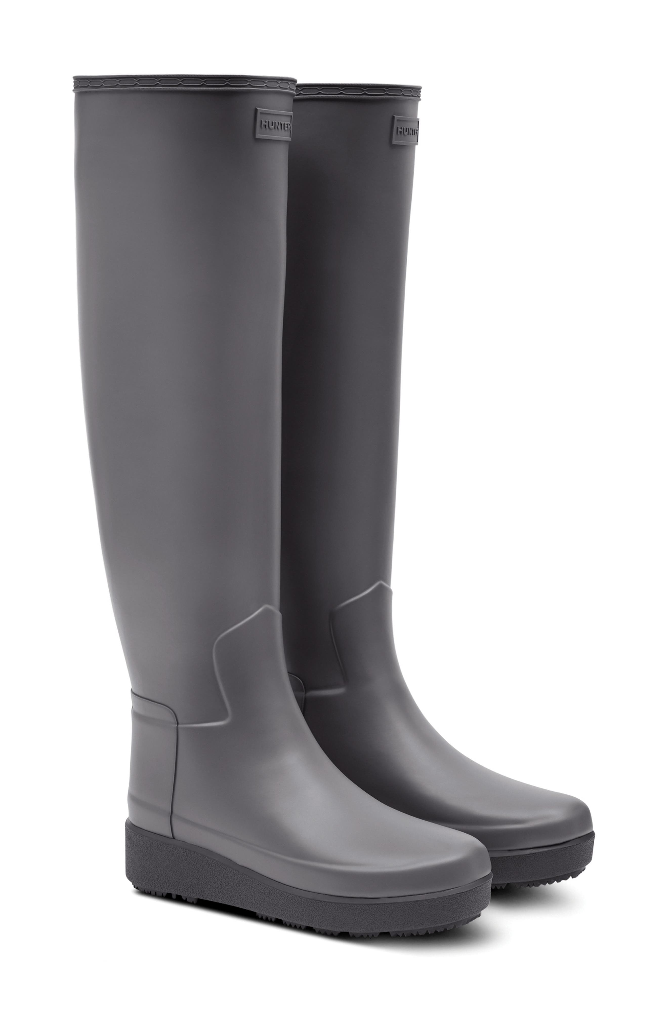 knee length rain boots
