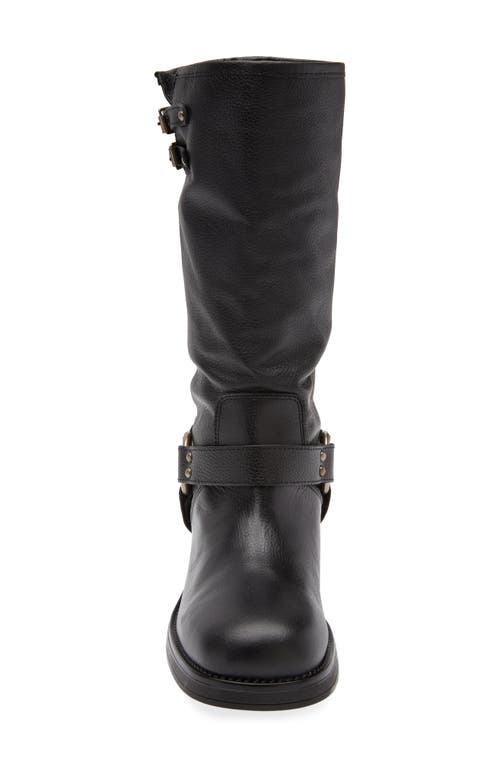 Steve Madden Astor Knee High Moto Boot In Black