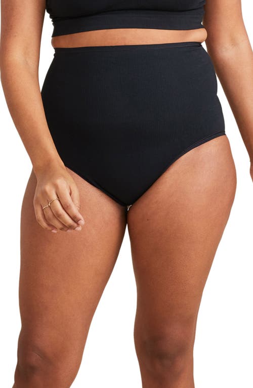 The Seamless Maternity/Postparum Belly Briefs in Black