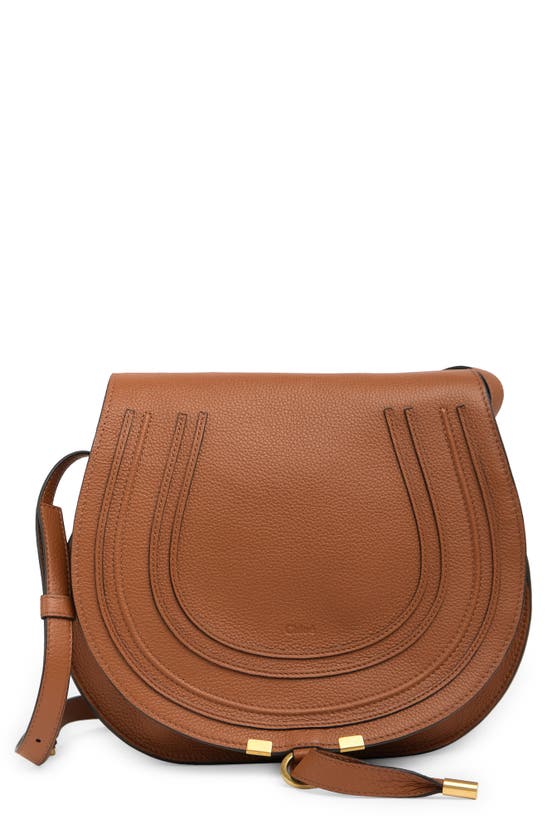Chloé Medium Marcie Leather Crossbody Bag In Tan