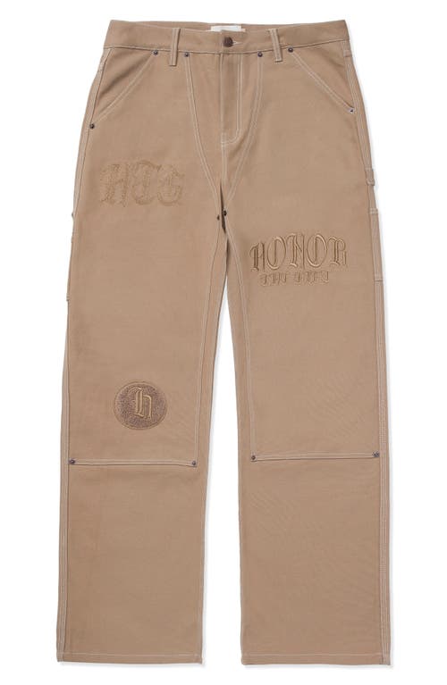 HONOR THE GIFT Script Canvas Carpenter Pants in Light Brown