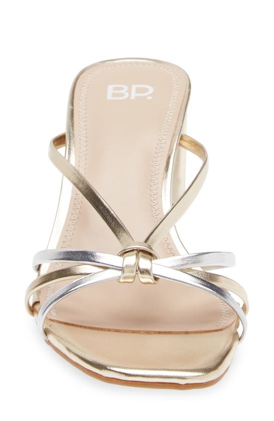 Bp. Karsyn Strappy Slide Sandal In Silver Gold Multi