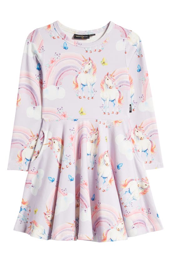 Shop Rock Your Baby Kids' Dreamscapes Long Sleeve Dress In Lilac