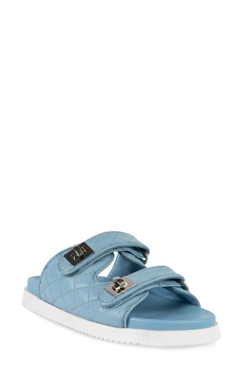 Schmona Slide Sandal in Blue Leather
