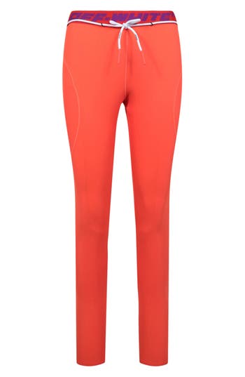 Off-white Athl Logo Band Leggings In Orange
