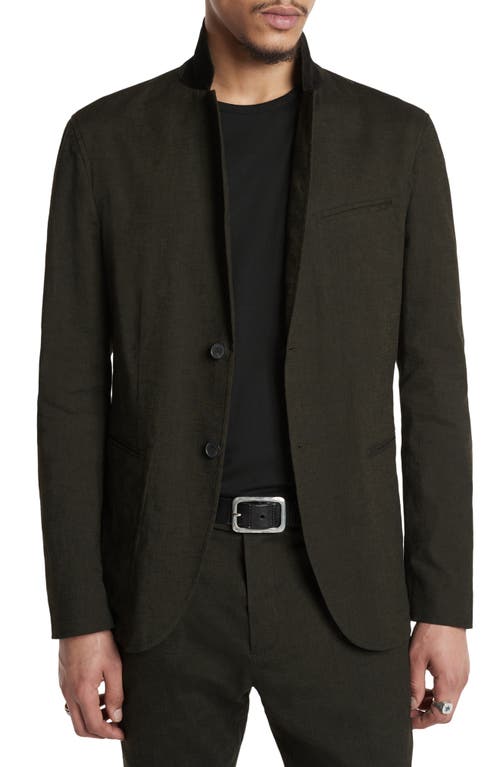 John Varvatos Allen Slim Fit Linen Blend Jacket Kelp at Nordstrom,