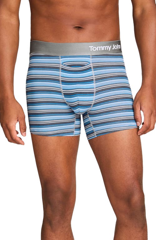 Shop Tommy John 2-pack Cool Cotton 4-inch Boxer Briefs In Micro Chip Stripe/black