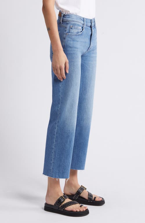 Shop Le Jean Sabine Raw Hem Crop Straight Leg Jeans In Ocean Sky