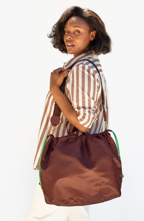 Shop Clare V . Recycled Nylon Tote In Brown Nylon