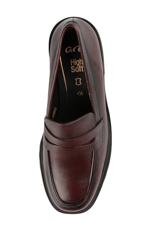 Ara Prism Platform Penny Loafer In Amarone