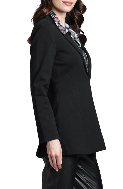 Shop Apny Retro Ponte Knit Blazer In Black